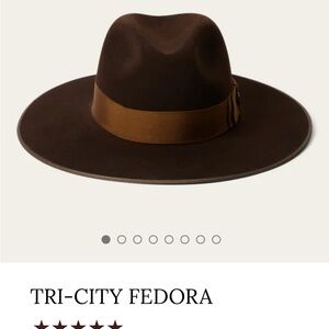 Brown Fedora Hat with Ribbon